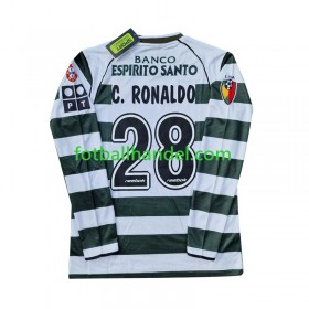 Herre Fotballdrakter Sporting Lisbon Cristiano Ronaldo 28 2001-2003 Hjemme Retro Langermet